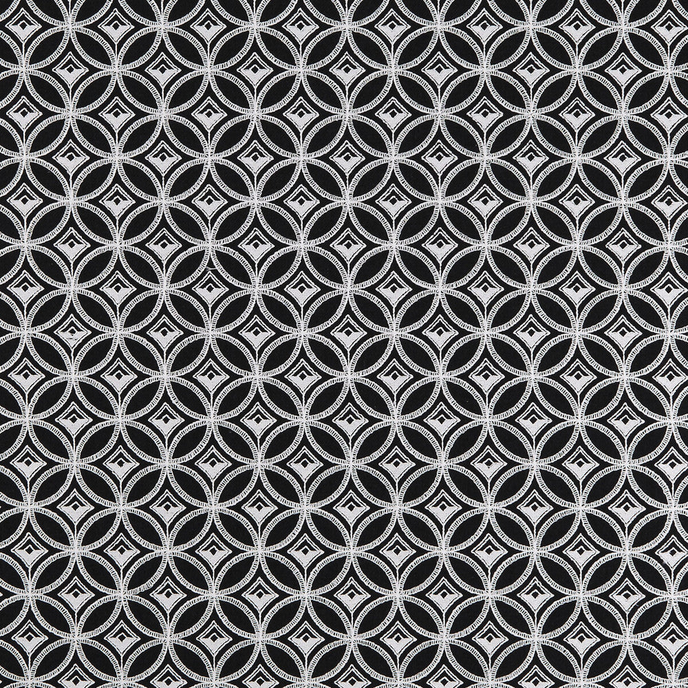 Bw1009 Black/White by Clarke And Clarke Designer Fabric CLARKE & CLARKE BLACK + WHITE COTTON - 25%;LINEN - 25%;POLYESTER - 25%;VISCOSE - 25% India - Horizontal: 3.25 and Vertical: 3 55 - Swanky Fabrics -