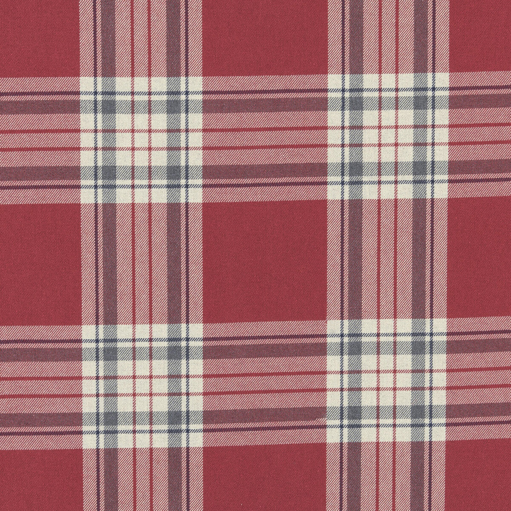 Glenmore Red by Clarke And Clarke Designer Fabric CLARKE & CLARKE GLENMORE COTTON - 50%;POLYESTER - 50% Turkey HEAVY Horizontal: - and Vertical: - 54.375 - Swanky Fabrics -