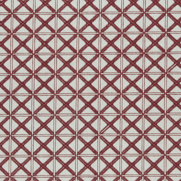 Makenzi Red by Clarke And Clarke Designer Fabric CLARKE & CLARKE AMARA COTTON - 25%;LINEN - 25%;POLYESTER - 25%;VISCOSE - 25% India Horizontal: 2.24 and Vertical: 2.09 55 - Swanky Fabrics -