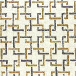 Clarke And Clarke Fabric Sekai Charcoal/Cinnamon