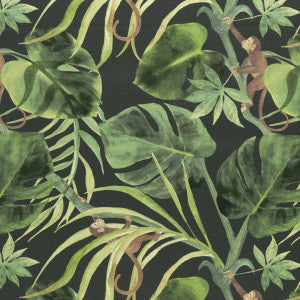 Clarke And Clarke Fabric Monkey Business Charcoal