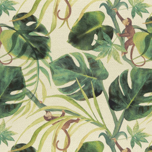 Clarke And Clarke Fabric Monkey Business Natural