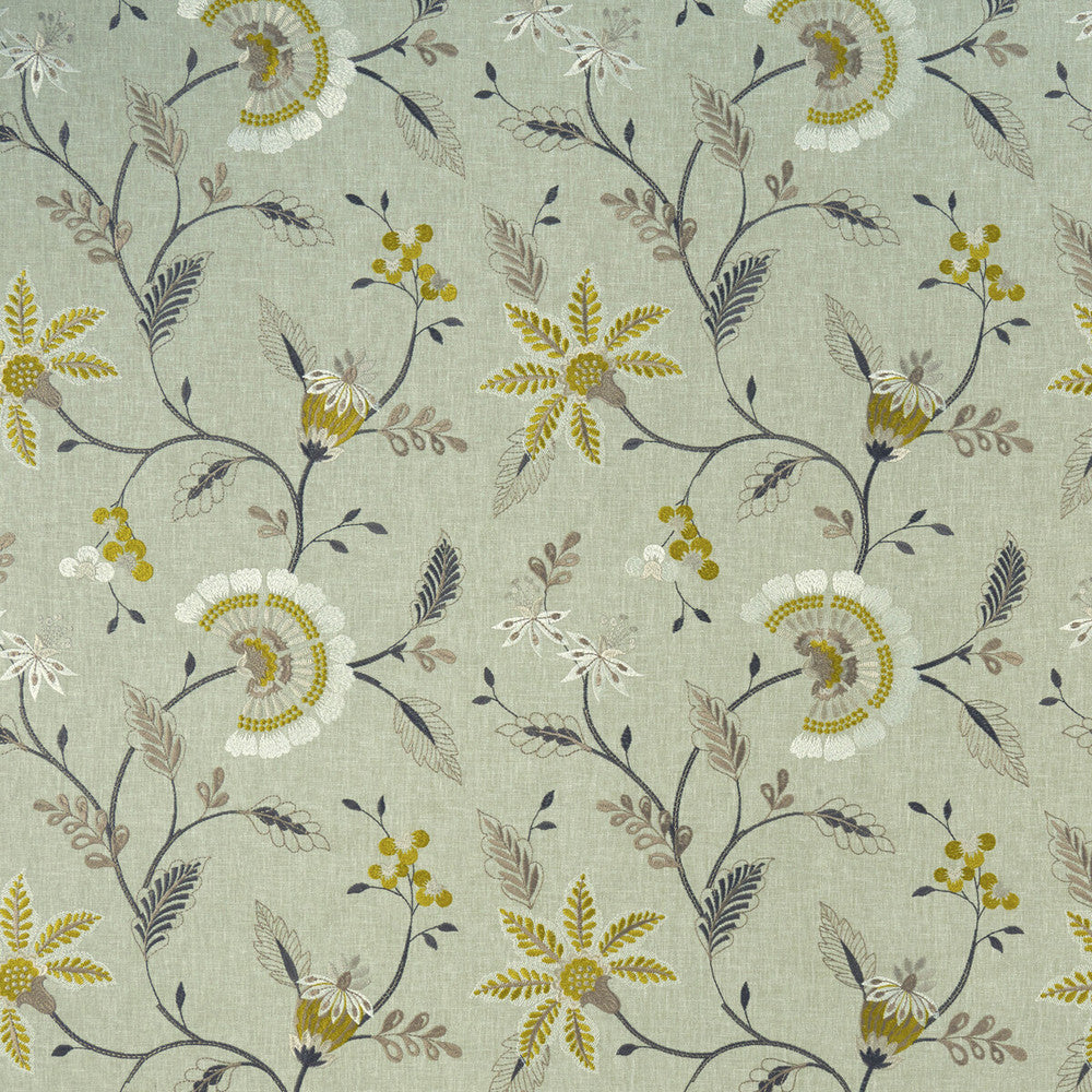 Delamere Chartreuse by Clarke And Clarke Designer Fabric CLARKE & CLARKE HALCYON POLYESTER - 52%;COTTON - 48% India Horizontal: 17.05 and Vertical: 18.9 54 - Swanky Fabrics -