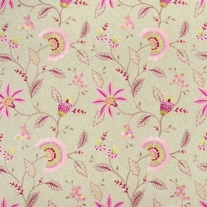 Delamere Raspberry by Clarke And Clarke Designer Fabric CLARKE & CLARKE HALCYON POLYESTER - 52%;COTTON - 48% India - Horizontal: 17.05 and Vertical: 18.9 54 - Swanky Fabrics -
