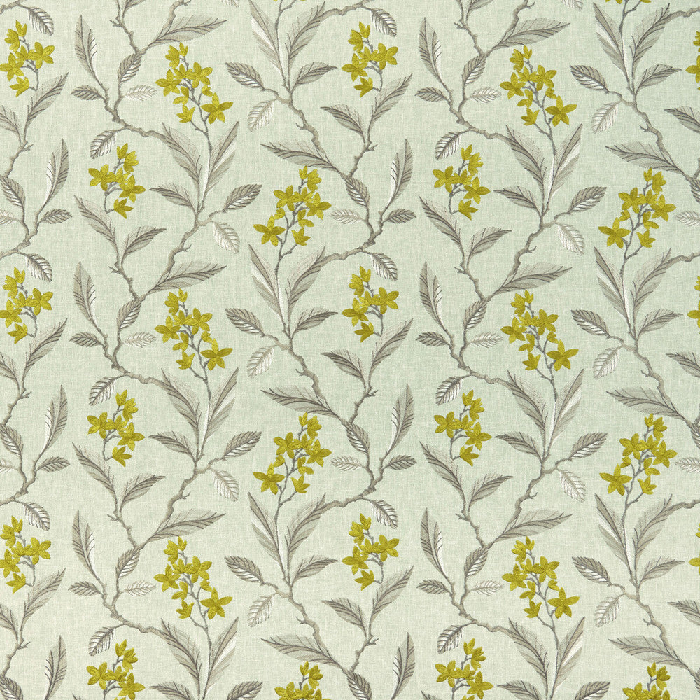Melrose Chartreuse by Clarke And Clarke Designer Fabric CLARKE & CLARKE HALCYON POLYESTER - 52%;COTTON - 48% India Horizontal: 17.32 and Vertical: 12.8 54 - Swanky Fabrics -