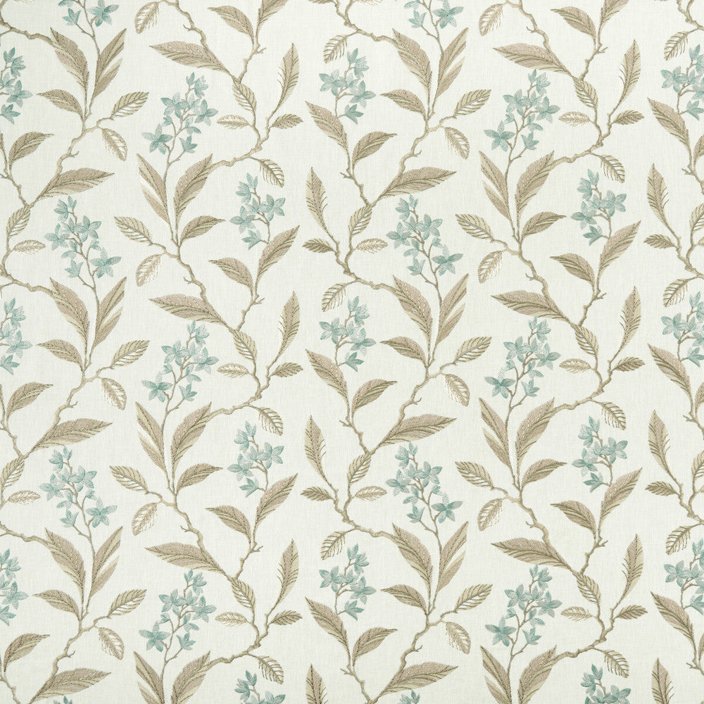 Melrose Duckegg by Clarke And Clarke Designer Fabric CLARKE & CLARKE HALCYON POLYESTER - 52%;COTTON - 48% India - Horizontal: 17.32 and Vertical: 12.8 54 - Swanky Fabrics -