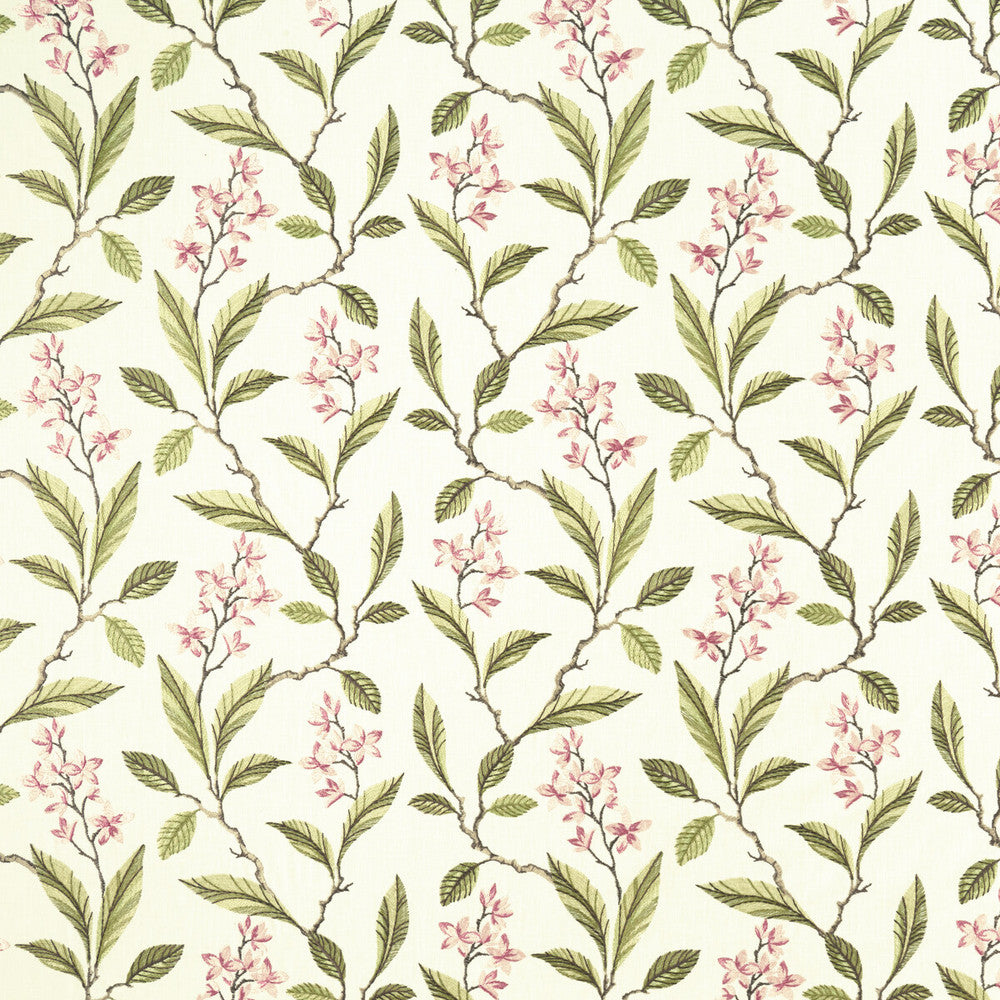 Melrose Pink/Apple by Clarke And Clarke Designer Fabric CLARKE & CLARKE HALCYON POLYESTER - 52%;COTTON - 48% India Horizontal: 17.32 and Vertical: 12.8 54 - Swanky Fabrics -
