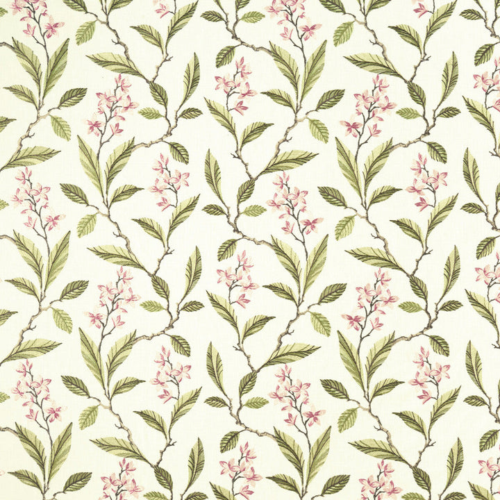 Melrose Pink/Apple by Clarke And Clarke Designer Fabric CLARKE & CLARKE HALCYON POLYESTER - 52%;COTTON - 48% India Horizontal: 17.32 and Vertical: 12.8 54 - Swanky Fabrics -