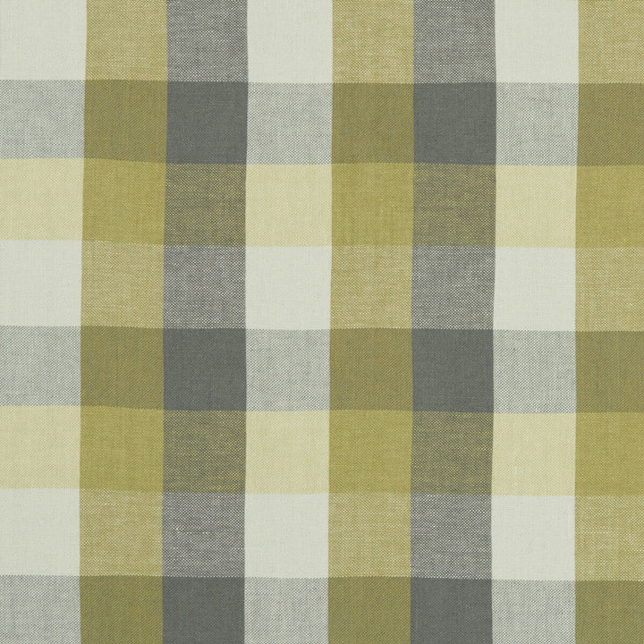 Austin Check Citron/Natural by Clarke And Clarke Designer Fabric CLARKE & CLARKE CASTLE GARDEN LINEN - 100% Turkey HEAVY Horizontal: 6.89 and Vertical: 7.68 53 - Swanky Fabrics -
