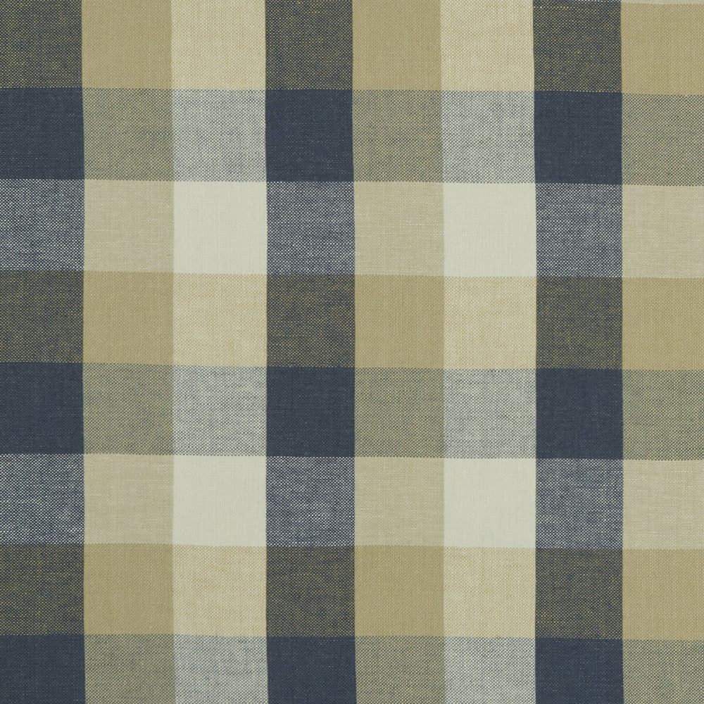 Austin Check Midnight by Clarke And Clarke Designer Fabric CLARKE & CLARKE CASTLE GARDEN LINEN - 100% Turkey HEAVY Horizontal: 6.89 and Vertical: 7.68 53 - Swanky Fabrics -
