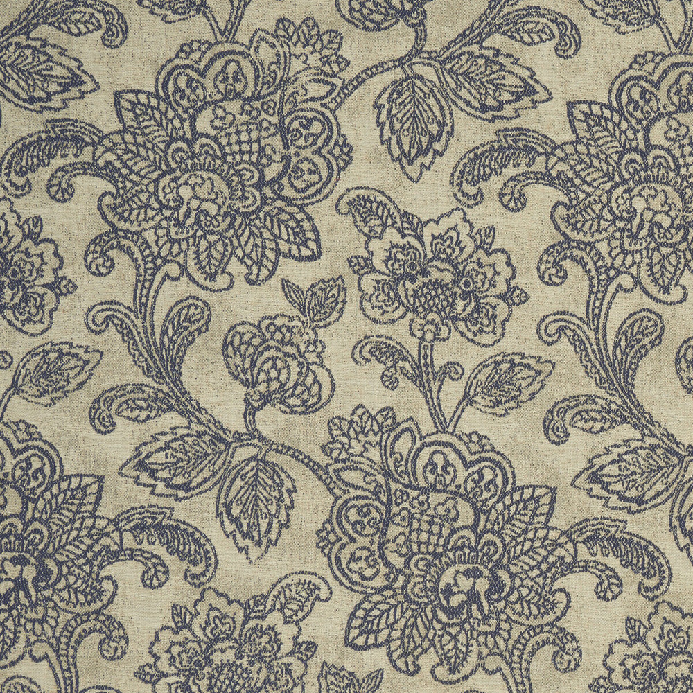 Cranbrook Midnight by Clarke And Clarke Designer Fabric CLARKE & CLARKE CASTLE GARDEN COTTON - 57%;VISCOSE - 36%;LINEN - 7% Turkey MEDIUM Horizontal: 13.78 and Vertical: 23.62 54 - Swanky Fabrics -