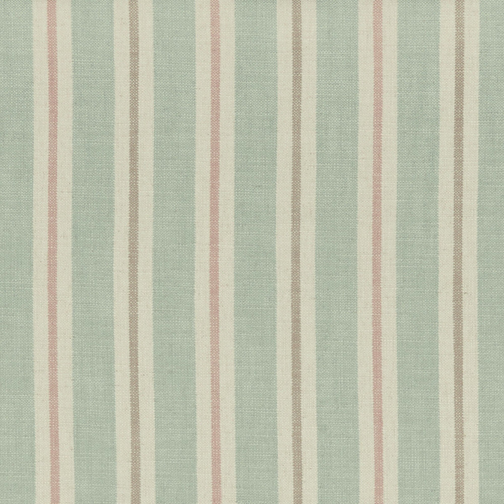 Sackville Stripe Mineral/Blush by Clarke And Clarke Designer Fabric CLARKE & CLARKE CASTLE GARDEN VISCOSE - 80%;LINEN - 20% Turkey HEAVY Horizontal: 4.33 and Vertical: 0 54 - Swanky Fabrics -