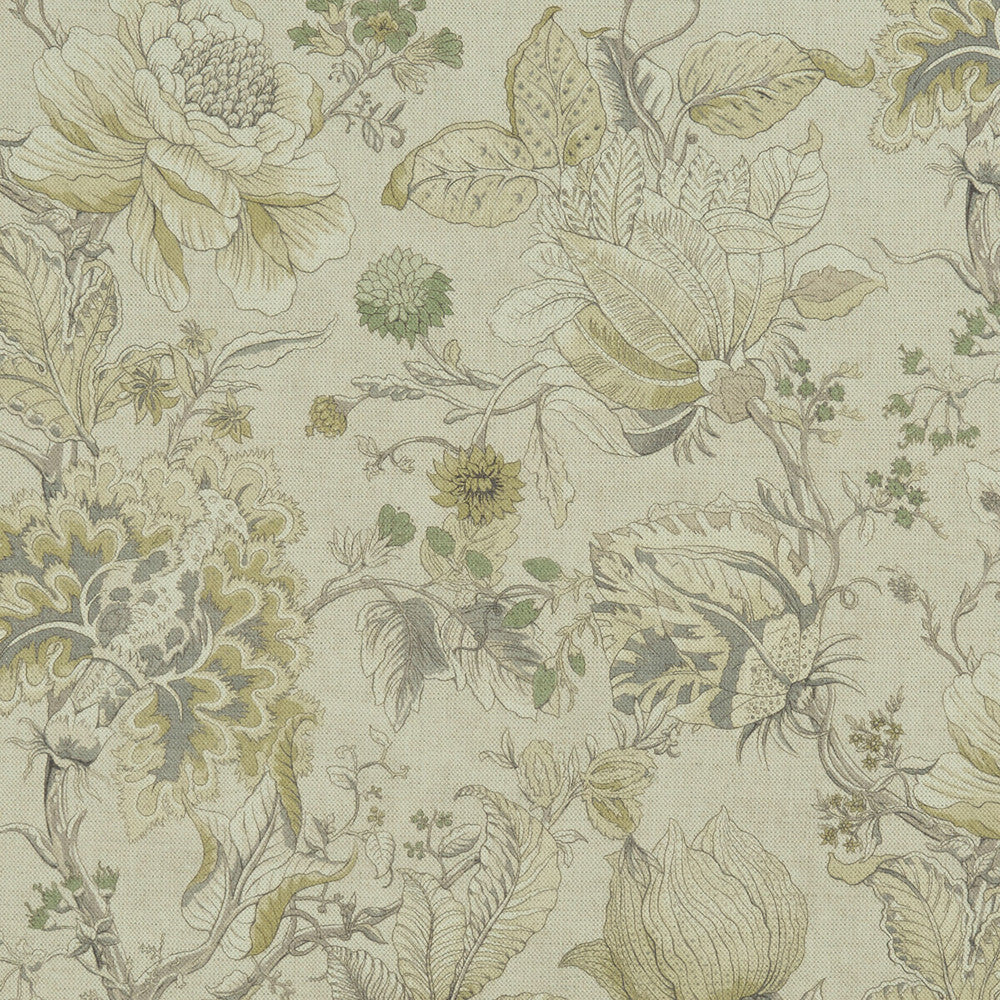 Sissinghurst Citron/Natural by Clarke And Clarke Designer Fabric CLARKE & CLARKE CASTLE GARDEN COTTON - 60%;LINEN - 40% Spain HEAVY Horizontal: 36.02 and Vertical: 23.62 55 - Swanky Fabrics -