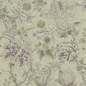 Clarke And Clarke Fabric Sissinghurst Heather/Olive