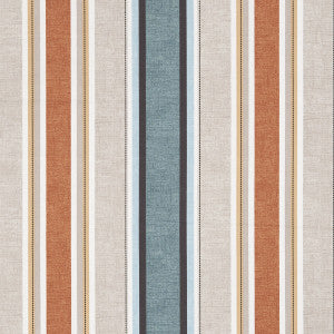 Clarke And Clarke Fabric Luella Teal/Spice