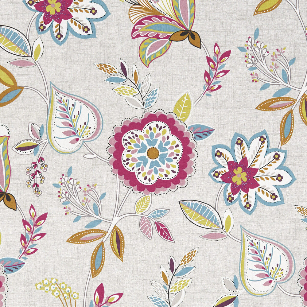 Octavia Summer by Clarke And Clarke Designer Fabric CLARKE & CLARKE OCTAVIA COTTON - 100% Turkey MEDIUM Horizontal: 26.97 and Vertical: 25.2 54 - Swanky Fabrics -