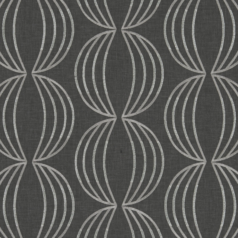 Carraway Charcoal by Clarke And Clarke Designer Fabric CLARKE & CLARKE LUSSO POLYESTER - 52%;COTTON - 48% India - Horizontal: 12.68 and Vertical: 6.3 54 - Swanky Fabrics -