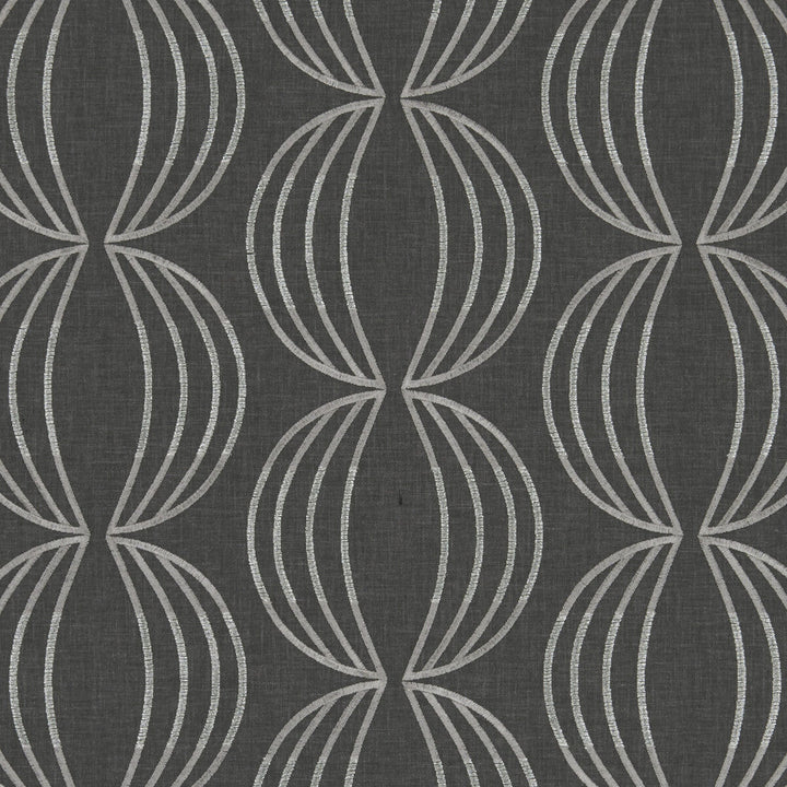 Carraway Charcoal by Clarke And Clarke Designer Fabric CLARKE & CLARKE LUSSO POLYESTER - 52%;COTTON - 48% India Horizontal: 12.68 and Vertical: 6.3 54 - Swanky Fabrics -