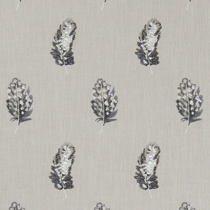 Plumis Charcoal/Linen by Clarke And Clarke Designer Fabric CLARKE & CLARKE BOTANICA VISCOSE - 100% India - Horizontal: 6.3 and Vertical: 9.06 54 - Swanky Fabrics -