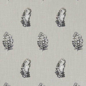 Clarke And Clarke Fabric Plumis Charcoal/Linen