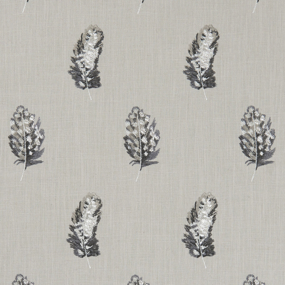 Plumis Charcoal/Linen by Clarke And Clarke Designer Fabric CLARKE & CLARKE BOTANICA VISCOSE - 100% India Horizontal: 6.3 and Vertical: 9.06 54 - Swanky Fabrics -