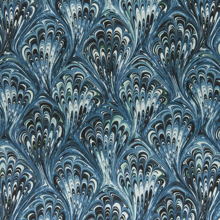 Pavone Teal by Clarke And Clarke Designer Fabric CLARKE & CLARKE BOTANICA VISCOSE - 67%;COTTON - 33% India MEDIUM Horizontal: 13.58 and Vertical: 11.81 55 - Swanky Fabrics -