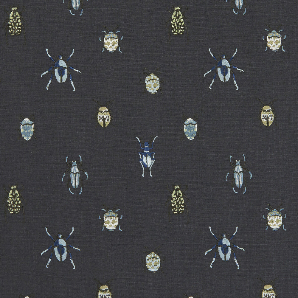 Beetle Mineral by Clarke And Clarke Designer Fabric CLARKE & CLARKE BOTANICA VISCOSE - 75%;LINEN - 25% India Horizontal: 8.27 and Vertical: 9.06 54 - Swanky Fabrics -