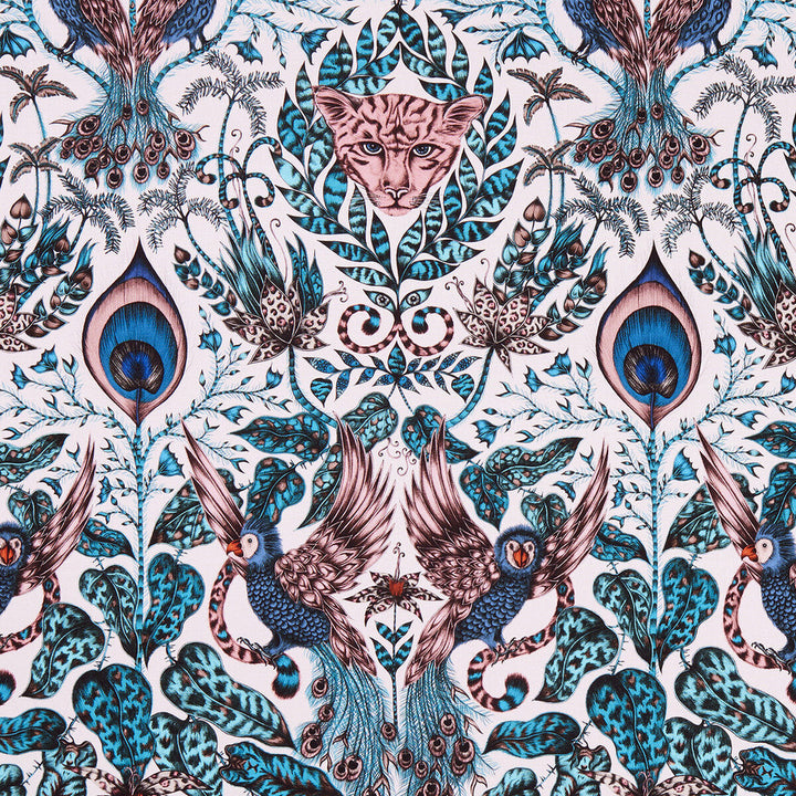 Amazon Pink by Clarke And Clarke Designer Fabric ANIMALIA BY EMMA J SHIPLEY FOR C&C COTTON - 100% United Kingdom HEAVY Horizontal: 13.58 and Vertical: 24.61 54 - Swanky Fabrics -