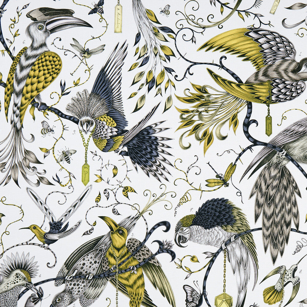Audubon Gold by Clarke And Clarke Designer Fabric ANIMALIA BY EMMA J SHIPLEY FOR C&C COTTON - 100% United Kingdom HEAVY Horizontal: 54.33 and Vertical: 26.97 54 - Swanky Fabrics -