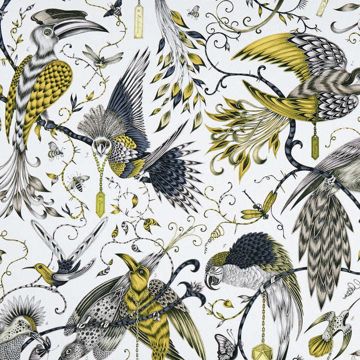 Audubon Gold by Clarke And Clarke Designer Fabric ANIMALIA BY EMMA J SHIPLEY FOR C&C COTTON - 100% United Kingdom HEAVY Horizontal: 54.33 and Vertical: 26.97 54 - Swanky Fabrics -