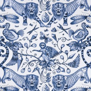 Clarke And Clarke Fabric Extinct Blue
