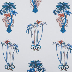 Clarke And Clarke Fabric Jungle Palms Blue