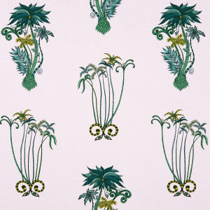 Clarke And Clarke Fabric Jungle Palms Pink