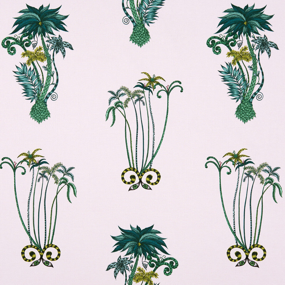Jungle Palms Pink by Clarke And Clarke Fabric Clarke And Clarke Fabric Jungle Palms PinkFabric ANIMALIA BY EMMA J SHIPLEY FOR C&C COTTON - 100% United Kingdom </p><p>Repeat: H: 18.11, V: 26.18 54 - Fabric Carolina -