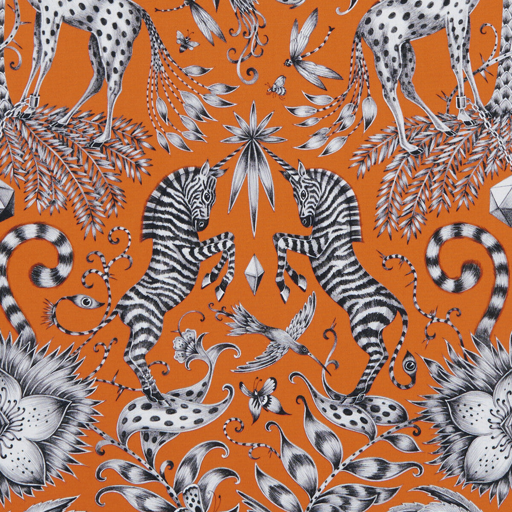 Kruger Flame by Clarke And Clarke Fabric Clarke And Clarke Fabric Kruger FlameFabric ANIMALIA BY EMMA J SHIPLEY FOR C&C COTTON - 100% United Kingdom </p><p>Repeat: H: 13.58, V: 22.44 54 - Fabric Carolina -