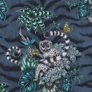 Clarke And Clarke Fabric Lemur Navy