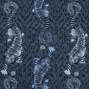 Clarke And Clarke Fabric Tigris Navy