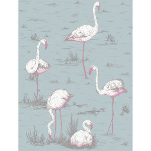 Cole & Son Fabric Flamingos Wht/Fuch On Sfoam