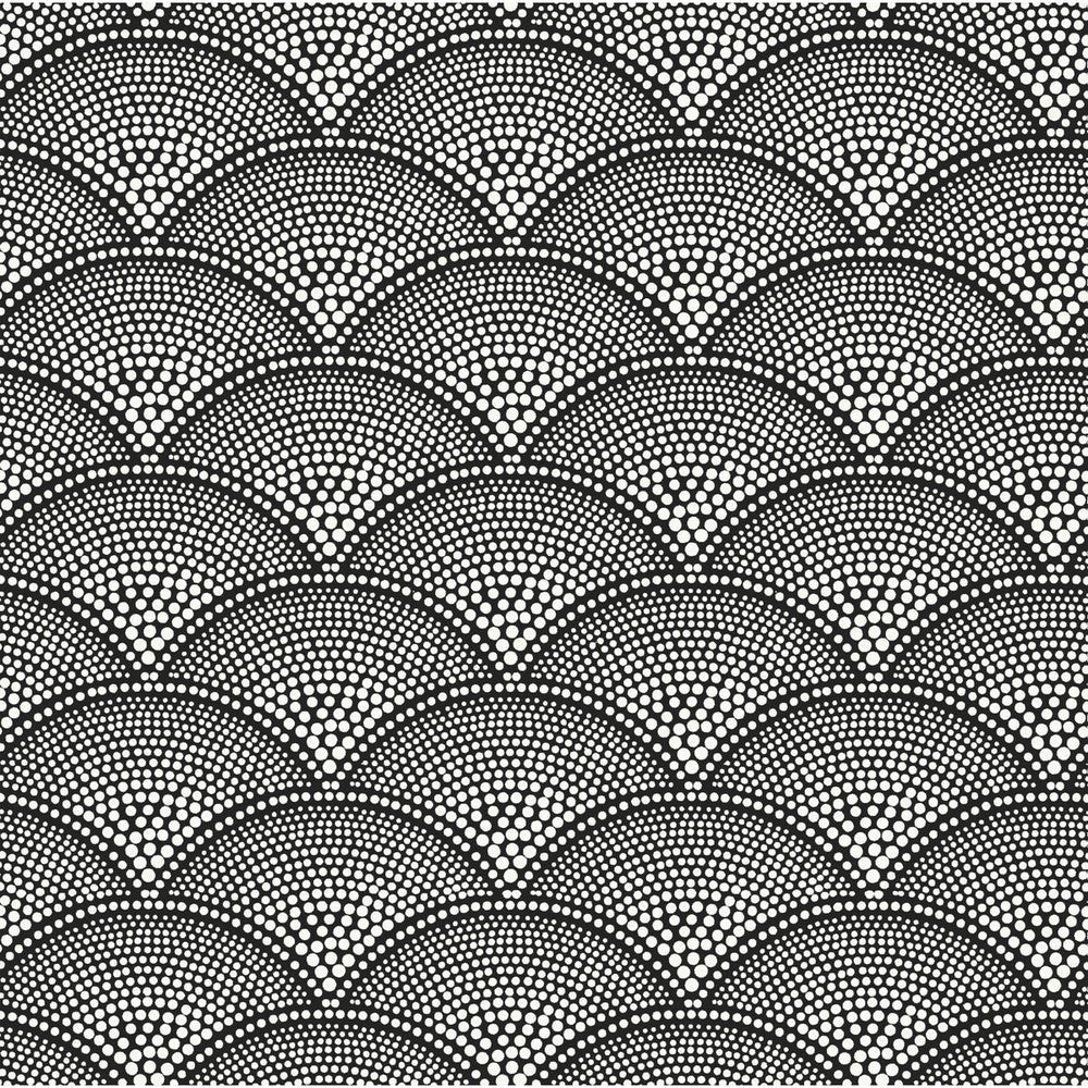 Feather Fan Wht On Blk by Cole & Son Designer Fabric COLE & SON CONTEMPORARY FABRICS VISCOSE - 77%;POLYESTER - 23% Italy HEAVY Horizontal: 7 and Vertical: 4 55.7 - Swanky Fabrics -