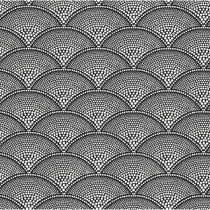 Feather Fan Wht On Blk by Cole & Son Designer Fabric COLE & SON CONTEMPORARY FABRICS VISCOSE - 77%;POLYESTER - 23% Italy HEAVY Horizontal: 7 and Vertical: 4 55.7 - Swanky Fabrics -