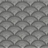 Cole & Son Fabric Feather Fan Wht On Blk