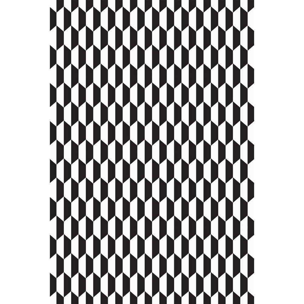 Tile Blk Wht by Cole & Son Designer Fabric COLE & SON CONTEMPORARY FABRICS VISCOSE - 77%;POLYESTER - 23% Italy HEAVY Horizontal: 1.38 and Vertical: 3.5 54.7 - Swanky Fabrics -