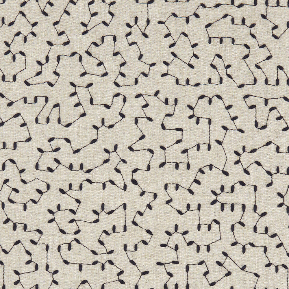Bibury Midnight by Clarke And Clarke Designer Fabric CLARKE & CLARKE AVEBURY India Horizontal: 12.6 and Vertical: 12.2 54 - Swanky Fabrics -