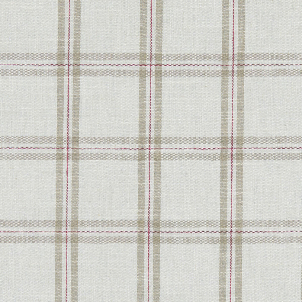 Kelmscott Raspberry/Linen by Clarke And Clarke Designer Fabric CLARKE & CLARKE AVEBURY VISCOSE - 75%;LINEN - 25% India HEAVY Horizontal: 3.43 and Vertical: 3.43 54 - Swanky Fabrics -