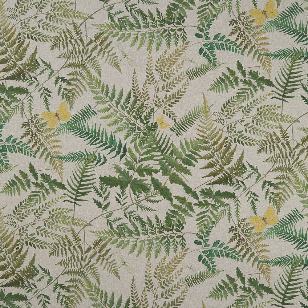 Fern Glade Linen by Clarke And Clarke Designer Fabric CLARKE & CLARKE COUNTRY GARDEN COTTON - 80%;POLYESTER - 20% Spain MEDIUM Horizontal: 53.94 and Vertical: 27.17 54 - Swanky Fabrics -