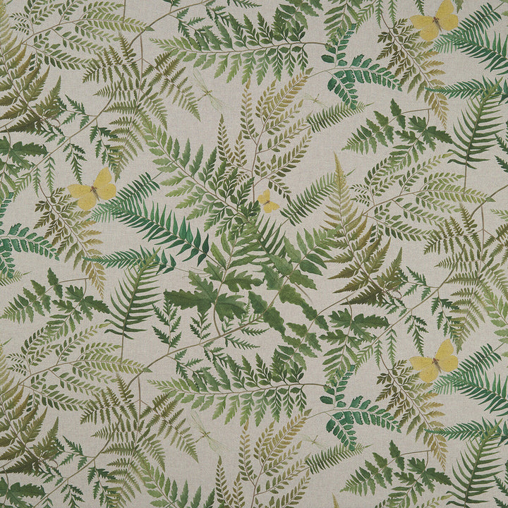 Fern Glade Linen by Clarke And Clarke Designer Fabric CLARKE & CLARKE COUNTRY GARDEN COTTON - 80%;POLYESTER - 20% Spain MEDIUM Horizontal: 53.94 and Vertical: 27.17 54 - Swanky Fabrics -