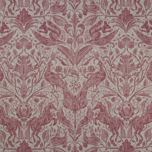 Clarke And Clarke Fabric Forest Trail Raspberry