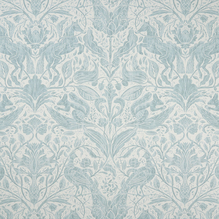 Forest Trail Duckegg by Clarke And Clarke Designer Fabric CLARKE & CLARKE COUNTRY GARDEN COTTON - 100% Spain MEDIUM Horizontal: 26.97 and Vertical: 34.65 54 - Swanky Fabrics -