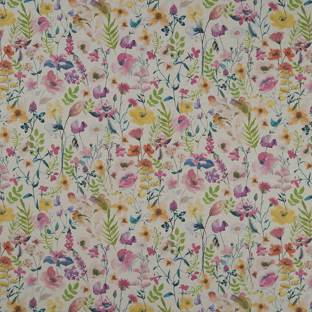 Lolita Summer/Linen by Clarke And Clarke Designer Fabric CLARKE & CLARKE COUNTRY GARDEN COTTON - 80%;POLYESTER - 20% Spain MEDIUM Horizontal: 36.22 and Vertical: 25.2 54 - Swanky Fabrics -