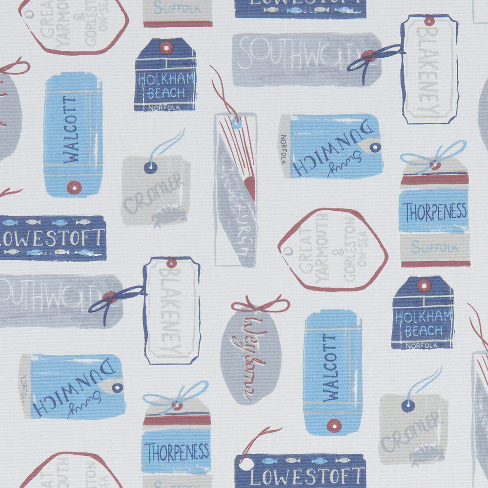 Explorer Marine by Clarke And Clarke Designer Fabric CLARKE & CLARKE LAND & SEA COTTON - 100% Turkey MEDIUM Horizontal: 13.5 and Vertical: 12.4 54 - Swanky Fabrics -